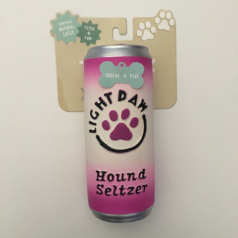 Dog Toy Light Paw Hound Seltzer Squeak-N-Play Latex Can NEW | Fringe